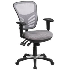 Emma And Oliver Mid-Back Mesh Triple Paddle Swivel Ergonomic Office Chair With Adjustable Arms -Home office GUEST 79ad1908 9285 4ba8 b45b ec14a96675db