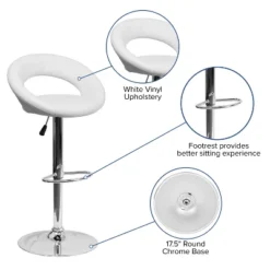 Emma And Oliver Rounded Orbit-Style Back Vinyl Swivel Adjustable Height Barstool -Home office GUEST 7a22f63d 7760 47f9 8b31 e461da1849c4