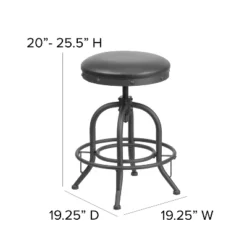 Emma And Oliver 24" Counter Height Stool With Swivel Lift Black LeatherSoft Seat -Home office GUEST 7ad84234 3063 4468 9b85 a258767e598c