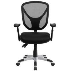 Emma And Oliver Mid-Back Black Mesh Multifunction Swivel Ergonomic Task Office Chair - Arms -Home office GUEST 7d6675d8 5324 4999 84ad 6bc07585053c