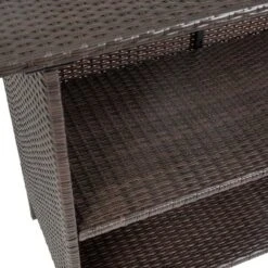 Emma And Oliver Wicker Rattan Counter Height Bar Table For Indoor/Outdoor Use With Inner Shelf And Bar Top -Home office GUEST 7d9df4da 8bfe 4266 a8db 030e6e933d92