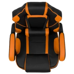Emma And Oliver Black/Orange Ergonomic Gaming Chair -Recline Back/Arms, Footrest, Massaging Lumbar -Home office GUEST 7dfd07bf b874 4e68 89ad e60d062cc1e7