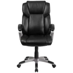 Emma And Oliver Mid-Back Leather Executive Swivel Office Chair With Padded Arms -Home office GUEST 7e2fcf9c 10b0 44c5 bcd1 ddedfa89e270