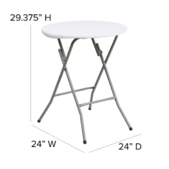 Emma And Oliver 2-Foot Round Granite White Plastic Folding Table - Banquet / Event Folding Table -Home office GUEST 7f011ec1 c663 4534 8446 fde29fd6fb5c
