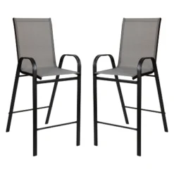 Emma And Oliver 3 Piece Outdoor Bar Height Set-Glass Patio Bar Table-All-Weather Barstools -Home office GUEST 7fb2d208 6bc6 422c a30d d1fdc3379268