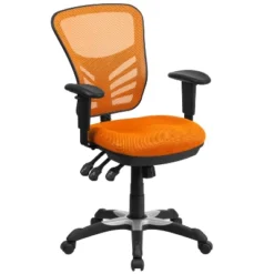 Emma And Oliver Mid-Back Mesh Triple Paddle Swivel Ergonomic Office Chair With Adjustable Arms -Home office GUEST 80d3bfd3 d440 43b0 ae29 f8b0962595b9