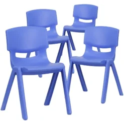 Emma And Oliver 4 Pack Plastic Stackable K-2 School Chair With 13.25"H Seat -Home office GUEST 81e3834d c539 4563 9f97 4b83c783d49b
