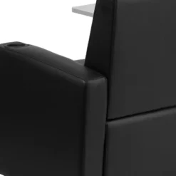 Emma And Oliver Leather Guest Chair With Tablet Arm, Chrome Legs And Cup Holder -Home office GUEST 81f1d54a fbfb 48db 8926 7cf0d4145856