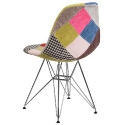 Emma And Oliver Milan Patchwork Fabric Chair With Chrome Base 7 Emma And Oliver Milan Patchwork Fabric Chair With Chrome Base -Home office GUEST 8244fff7 2bfa 4cd3 8edc f4e28a17a829