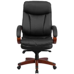 Emma And Oliver High Back Black LeatherSoft Synchro-Tilt Ergonomic Office Chair With Wood Base 17 Emma And Oliver High Back Black LeatherSoft Synchro-Tilt Ergonomic Office Chair With Wood Base -Home office GUEST 825113cf 81eb 4171 8db0 831b5a08d343