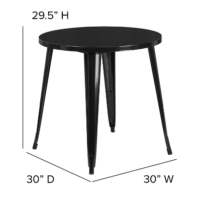 Emma And Oliver Commercial Grade 30" Round Colorful Metal Indoor-Outdoor Dining Table 1 Emma And Oliver Commercial Grade 30" Round Colorful Metal Indoor-Outdoor Dining Table