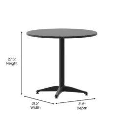 Emma And Oliver 31.5'' Round Aluminum Indoor-Outdoor Table With Base -Home office GUEST 82bc88f8 5540 47a7 884e 60c9b360d67d 1