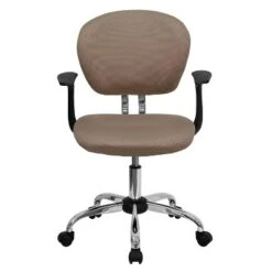 Emma And Oliver Mid-Back Coffee Brown Mesh Padded Swivel Task Office Chair With Arms -Home office GUEST 82f0dd06 72ee 472d b6d6 009a1916d4c3