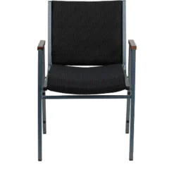 Emma And Oliver Heavy Duty Black Dot Fabric Stack Chair With Arms -Home office GUEST 832af97c 2f4e 4171 8274 b1f747f90322