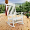 Emma And Oliver All-Weather Rocking Chair In Faux Wood - Patio And Backyard Furniture