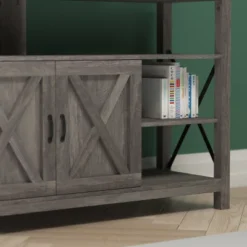 Emma And Oliver Modern Rustic Farmhouse Media Console Cabinet With Spacious Open And Closed Storage -Home office GUEST 83ab4c2e e55a 400b 9875 e4c194f711d3