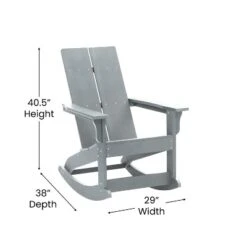 Emma And Oliver Set Of 2 Modern All-Weather Poly Resin Adirondack Rocking Chairs For Indoor/Outdoor Use -Home office GUEST 843d2b61 3c80 438a ae03 bb832abab734
