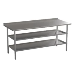 Emma And Oliver NSF Certified Stainless Steel 18 Gauge Work Table With 1.5" Backsplash And Undershelves -Home office GUEST 85189cf7 48b3 4d37 b163 f4de90a077f7