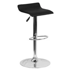 Emma And Oliver Solid Wave Seat Vinyl Adjustable Height Barstool With Chrome Base -Home office GUEST 858f820f 65ef 462e b13e 6adcdd0d2294