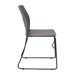 Emma And Oliver Heavy Duty 660 Lb. Capacity Ergonomic Polypropylene Stack Chair With Perforated Back And Steel Sled Base -Home office GUEST 85cea7ce 1ae9 4dc4 9a89 6237c0ea74d0