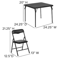 Emma And Oliver Kids 3 Piece Folding Table And Chair Set - Kids Activity Table Set -Home office GUEST 85fcaaca b718 4c04 b9d9 9e37c9b0159d