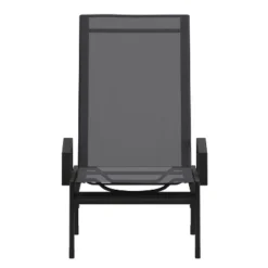 Emma And Oliver Set Of 2 Textilene Adjustable 5 Position Patio Chaise Lounge With Armrests And Metal Frame -Home office GUEST 861b5023 0492 4d5a a6fc 11cc27f2cd0d