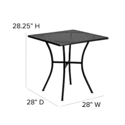 Emma And Oliver Commercial Grade 28" Square Colorful Metal Garden Patio Table -Home office GUEST 863564a8 1c40 448d a134 4f514358b85b