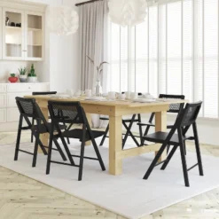 Emma And Oliver Set Of 2 Cane Rattan Folding Chairs With Solid Wood Frames And Seats And Breathable Woven Rattan Backrest -Home office GUEST 86e2a47e b801 46cd 8a8b 4136257bd080