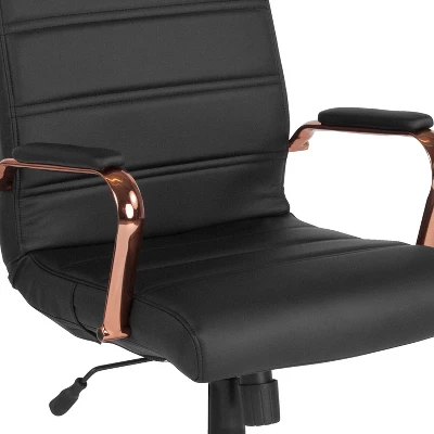 Emma And Oliver Mid-Back Executive Swivel Office Chair With Metal Frame And Arms 5 Emma And Oliver Mid-Back Executive Swivel Office Chair With Metal Frame And Arms - Image 5
