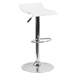 Emma And Oliver 2 Pack Contemporary Vinyl Adjustable Height Barstool With Solid Wave Seat And Chrome Base -Home office GUEST 8873cec8 550f 4380 9338 a1235356b034