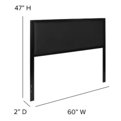 Emma And Oliver Queen Size Metal Headboard - Black Fabric Upholstery Fits Standard Bed Frames -Home office GUEST 8944f2f3 9430 4ff9 be7b 17736d041db3