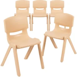 Emma And Oliver 5 Pack Plastic Stackable School Chair With 13.25" Seat Height -Home office GUEST 8a35cf99 9e6d 4901 85b6 10623cc1f1c9