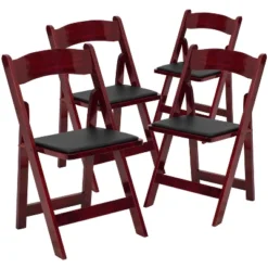 Emma And Oliver 4 Pack Wood Folding Chair With Vinyl Padded Seat -Home office GUEST 8aaaf5c3 43a2 4379 ae14 8de25eba8c59