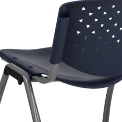 Emma And Oliver Home And Office Navy Plastic Stack Chair With Perforated Back - Guest Chair -Home office GUEST 8c5013a7 5df9 4ddc b077 e68ef2b5b49c