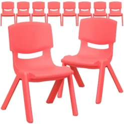 Emma And Oliver 10 Pack Plastic Stackable School Chair With 10.5" Seat Height -Home office GUEST 8d0c4532 ede0 43bc a65c bd940a395229