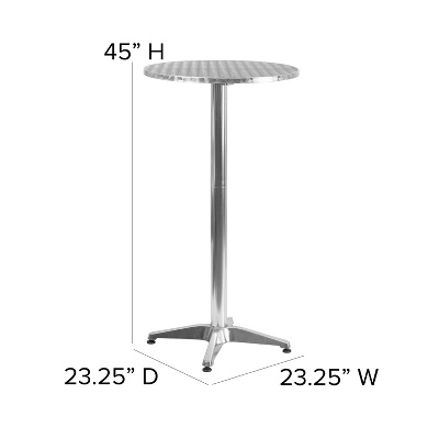Emma And Oliver 23.25" Round Aluminum Indoor-Outdoor Bar Height Table With Flip-Up Table 2 Emma And Oliver 23.25" Round Aluminum Indoor-Outdoor Bar Height Table With Flip-Up Table - Image 2