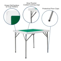 Emma And Oliver 34.5" Square 4-Player Folding Card Game Table With Green Felt And Cup Holders 11 Emma And Oliver 34.5" Square 4-Player Folding Card Game Table With Green Felt And Cup Holders -Home office GUEST 8e4049bf 8136 4a40 96da 886c7d33ed3f