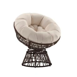 Emma And Oliver Swivel Patio Chair With Cushion