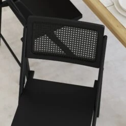 Emma And Oliver Set Of 2 Cane Rattan Folding Chairs With Solid Wood Frames And Seats And Breathable Woven Rattan Backrest -Home office GUEST 901524db 7744 415d 9b56 3521b5e26e96