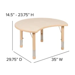 Emma And Oliver 25.125"W X 35.5"L Crescent Natural Plastic Adjustable Activity Table-Seats 4 10 Emma And Oliver 25.125"W X 35.5"L Crescent Natural Plastic Adjustable Activity Table-Seats 4 -Home office GUEST 908ddeeb 98e1 4d97 a4a3 0241e1b63ec4