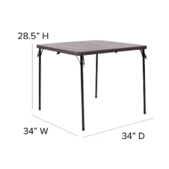 Emma And Oliver 2.83-Foot Square Bi-Fold Plastic Folding Table With Carrying Handle -Home office GUEST 912fe9c5 c079 4eba a7b4 291b37c61fd6