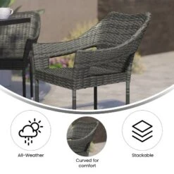 Emma And Oliver All-Weather Indoor/Outdoor Stacking Patio Dining Chairs With Steel Frame And Weather Resistant PE Rattan 17 Emma And Oliver All-Weather Indoor/Outdoor Stacking Patio Dining Chairs With Steel Frame And Weather Resistant PE Rattan -Home office GUEST 92fa2570 578d 4077 87e9 1e8334567ff0