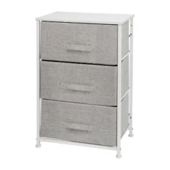 Emma And Oliver 3 Drawer Vertical Storage Dresser With Wood Top & Fabric Pull Drawers -Home office GUEST 9386b420 304f 45d0 94a3 0408f6c57f8a