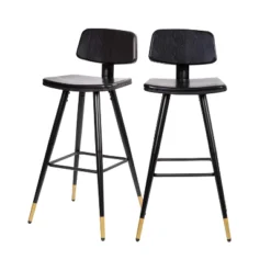 Emma And Oliver Set Of 2 Commercial Grade LeatherSoft Barstools With Gold Tipped Iron Legs 23 Emma And Oliver Set Of 2 Commercial Grade LeatherSoft Barstools With Gold Tipped Iron Legs -Home office GUEST 9475df14 3218 4b42 807a 565c076c5993