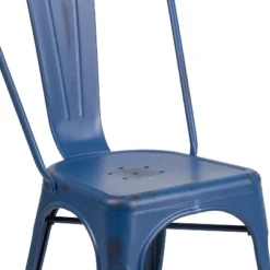 Emma And Oliver Commercial Grade 4 Pack Distressed Metal Indoor-Outdoor Stackable Chair -Home office GUEST 94b88589 246d 4d0f aa66 0f5d409efdac