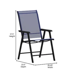 Emma And Oliver Outdoor Folding Patio Sling Chair / Portable Chair (2 Pack) -Home office GUEST 966890cc aede 440c 9c00 e1099405293e
