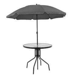 Emma And Oliver 6 Piece Patio Garden Set With Table, Umbrella And 4 Folding Chairs -Home office GUEST 97adeb93 f701 4bfb a0e1 2706951484c6