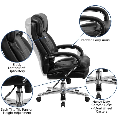 Emma And Oliver 24/7 500 Lb. Big & Tall Executive Swivel Ergonomic Office Chair With Loop Arms 2 Emma And Oliver 24/7 500 Lb. Big & Tall Executive Swivel Ergonomic Office Chair With Loop Arms - Image 2