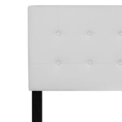 Emma And Oliver Button Tufted Upholstered Queen Size Headboard In White Vinyl -Home office GUEST 998063a4 a09a 4e2d 8e6b 6cb2fc7b43cb