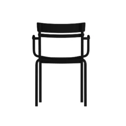 Emma And Oliver Powder Coated Steel Stacking Dining Chair With Arms And 2 Slat Back For Indoor-Outdoor Use -Home office GUEST 9b5e6c7f 9516 40db b451 e5559ca0e702
